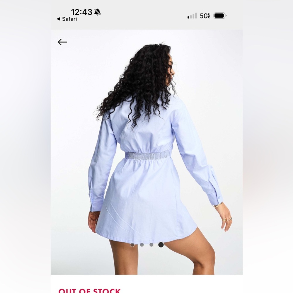 Bershka Light Blue Wrap Dress - Picture 4 of 7